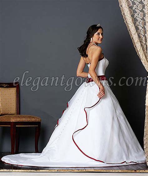 Strapless Organza White And Red Wedding Dress A Line Wedding Dresses Photo Gallery Knot For Life