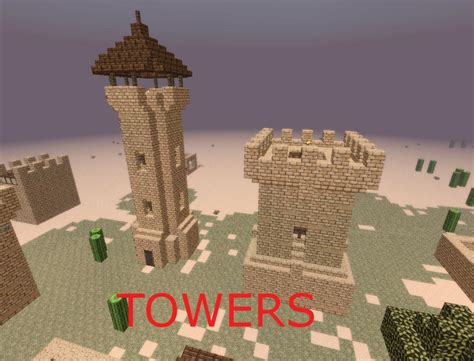 Desert Buildings Walls Towers Gatehouse Minecraft Map