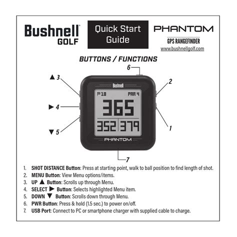 Bushnell Phantom Quick Start Manual Pdf Download Manualslib