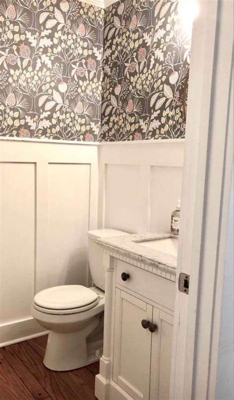 Half Bathroom Wallpaper Ideas Wainscoting Bathroom Bathroom Renos