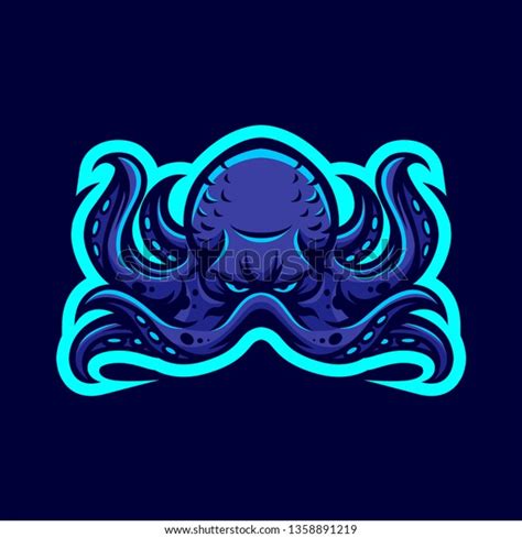 Octopus Mascot Logo Sport Esport Isolated Stock Vector Royalty Free