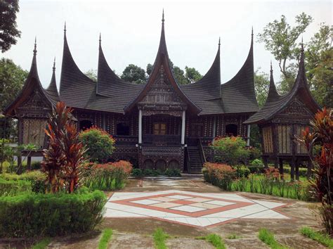Traditional Minangkabau House Near Mahat Western Sumatra