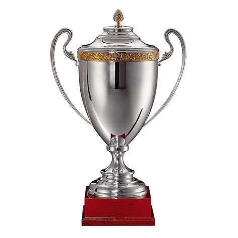 17in Large Silver Trophy Cup With Gold Plated Decoration Awards