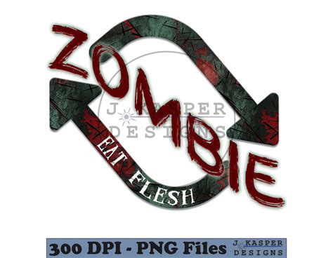 Zombie Eat Flesh Clipart Png For Cricut Zombie Clipart Png For Etsy