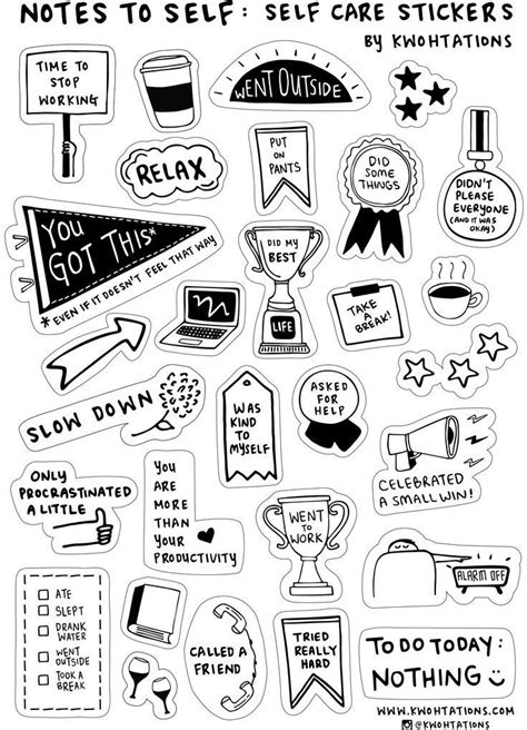 Self Care Sticker Sheet Self Care Sticker Sheet From Kwohtations