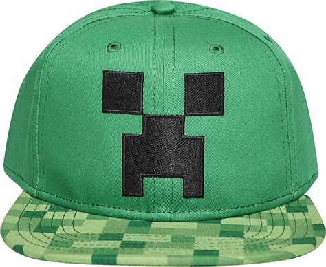 Boys Minecraft Creeper Face Hat Black And Green Minecraft