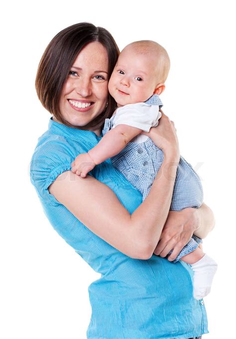 Smiling Mother Holding Her Baby Stock Image Colourbox