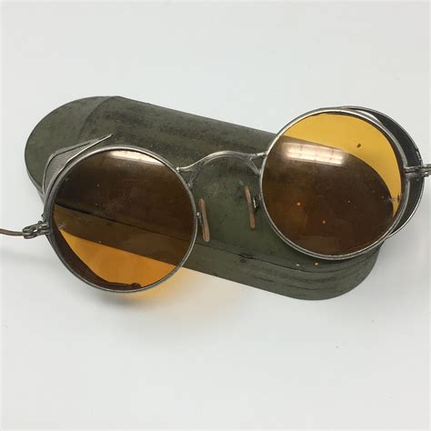 vintage 1940 s wwii rare welsh amber motorcycle sunglasses etsy