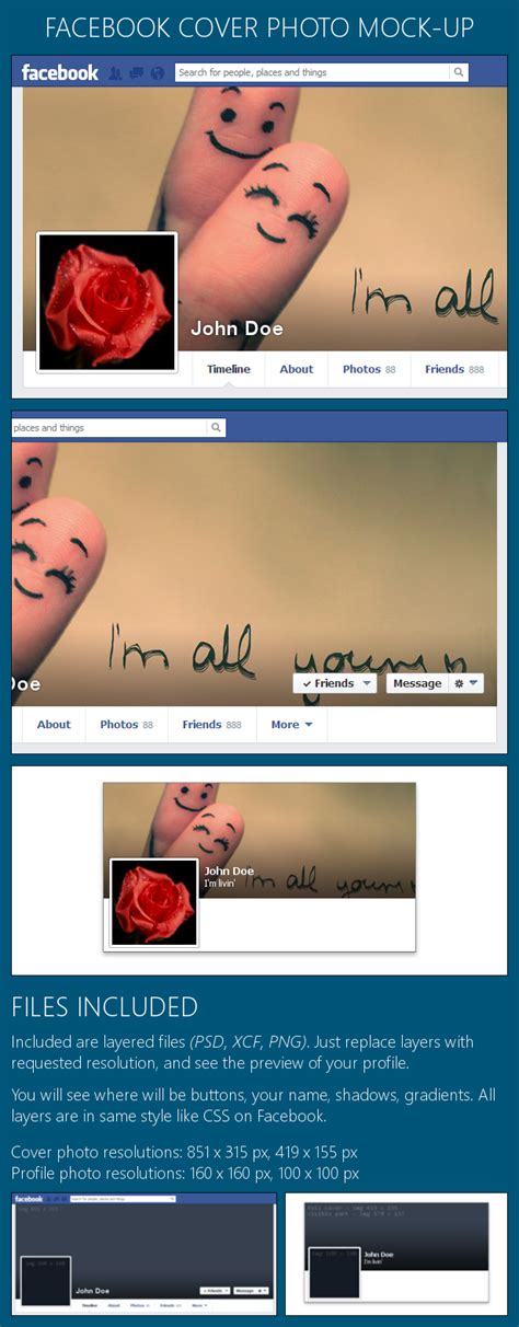 Facebook Cover Photo Mock Up Layered By Vchabal On Deviantart