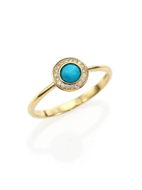 Lyst Ippolita Lollipop Turquoise Diamond K Yellow Gold Mini Ring