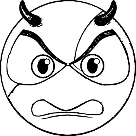 Angry Evil Emoticon Coloring Page Wecoloringpage Com