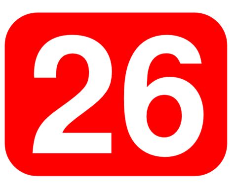 Red Rounded Rectangle With Number 26 Clip Art Free Vector 4vector