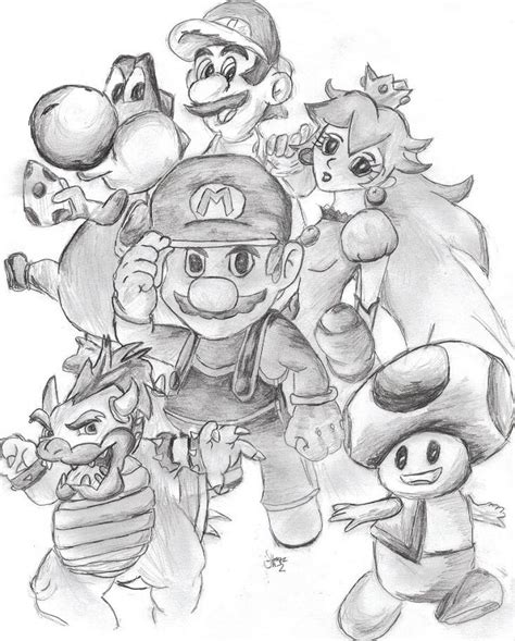 mario brothers drawings ~ mario super draw bros drawing drawings nintendo game video characters