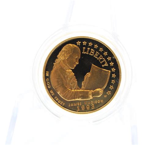 5 1993 W Gold Modern Commemorative James Madison Bill Of Rights Coin