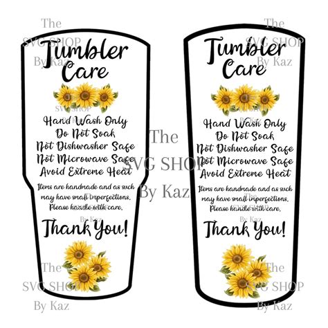 Printable Tumbler Care Card Svg Png Print And Cut Wash Etsy My Xxx Hot Girl