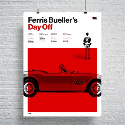 Ferris Buellers Day Off Movie Poster Helvetica Swiss Typographic Style