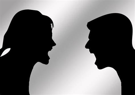 Silhouette Of Pair Man Woman Conflict Free Image Download