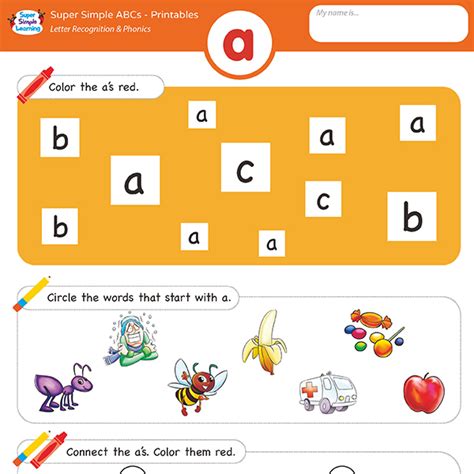 Super Simple Abcs Letter Recognition And Phonics Worksheet精品教育资源 尽在逗逗鱼