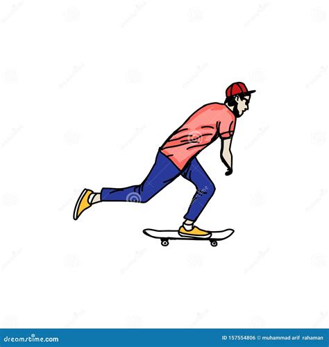 A Skater Style Skateboard Vector Illustration Stock Vector Illustration Of Extreme People