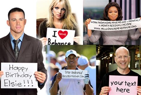 Hold Sign With Celebrities Fiverr