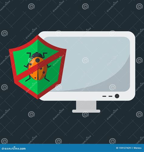 Computer Security Firewall Technology Antivirus Vector Illustration