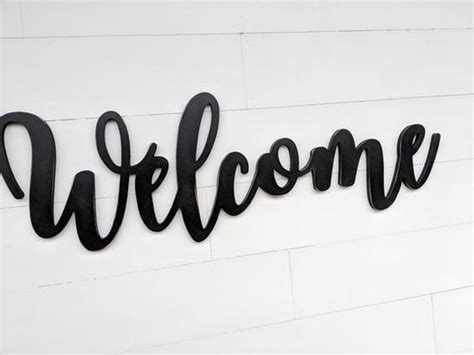 Large Welcome Wooden Sign Wooden Word Cut Wooden Laser Cut