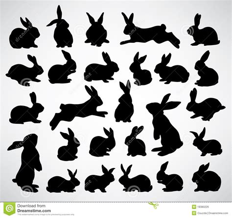 rabbit silhouettes stock vector illustration  silhouette