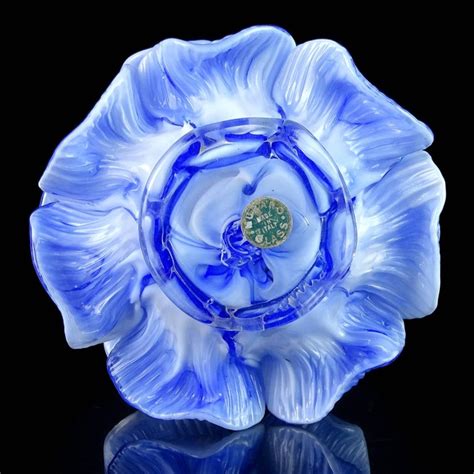 Check spelling or type a new query. Murano Blue White Mottled Petal Italian Art Glass Flower ...