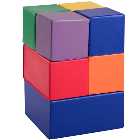 Gymax 7 Piece Set Pu Foam Big Building Blocks Colorful Soft Blocks Play