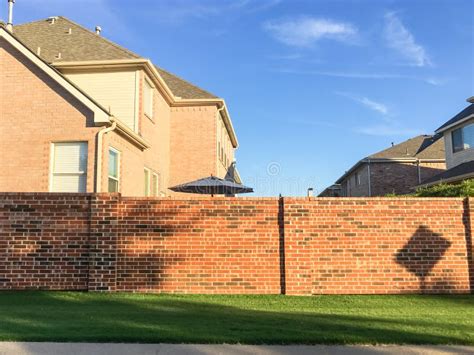 Brick Screen Walls Residential Houses In Dallas Fort Worth Area Stock