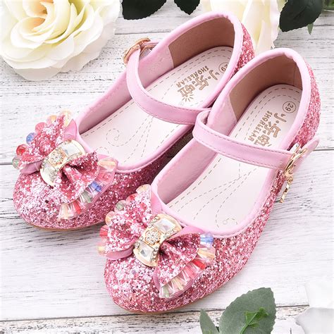 Kids Girls Toddler Princess Shoes Glitter High Heels Dress Party Shoes