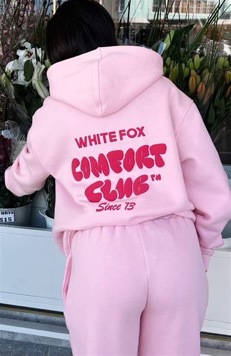 Comfort Club Oversized Hoodie Bon Bon White Fox Boutique