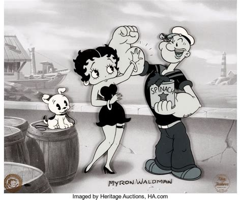 My Hero Betty Boop And Popeye Limited Edition Cel 992 Signed By