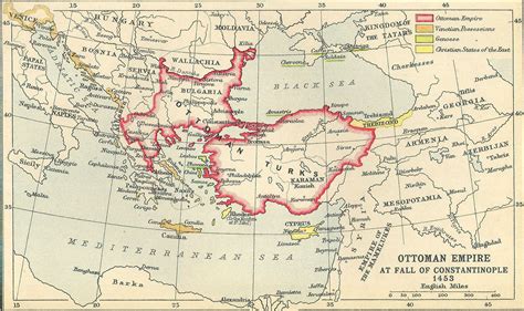 Maps Of Ottoman Empire At Fall Of Constantinople 1453