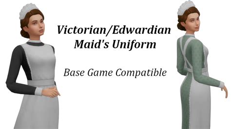 Late Victorian Edwardian Maids Uniform Sims 4 Characters Sims 4