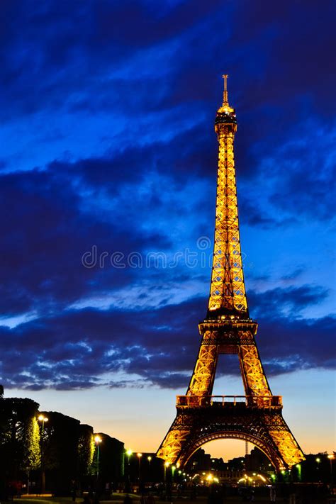 The Eiffel Tower At Night In Paris France Editorial Photo