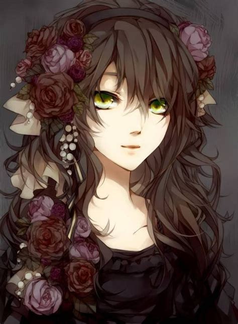 Anime Girl With Curly Brown Hair And Green Eyes  587×800 I Love Anιмe And мanga Pinterest