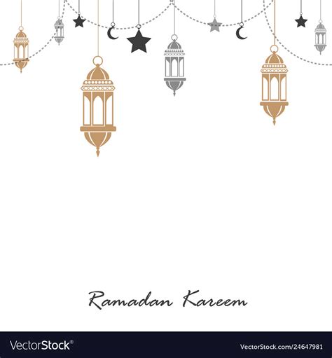 Ramadan Kareem Greeting Card With Islamic Vector Image