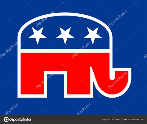 Partido republicano de estados unidos (en inglés: O emblema do partido republicano EUA. — Fotografia de Stock Editorial © lomakaster #133729814