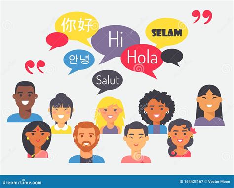 People Speak Different Languages Vector Illustration Flat Style
