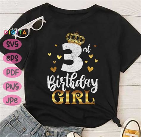 3rd Birthday Girl Svgbirthday Svg3rdbirthday Shirt Svgmy Etsy