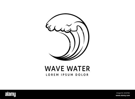 silhouette water wave symbol logo design isolated on white background stock vector image and art