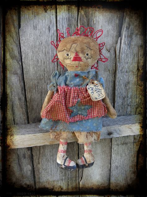 Extreme Primitive Rag Doll Folk Art Raggedy Ann Patriotic