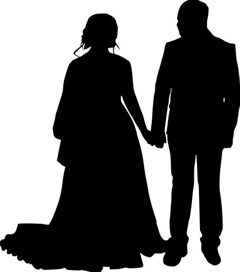 Silhouette Bridegroom Clip Art Bride And Groom Png Download 1768