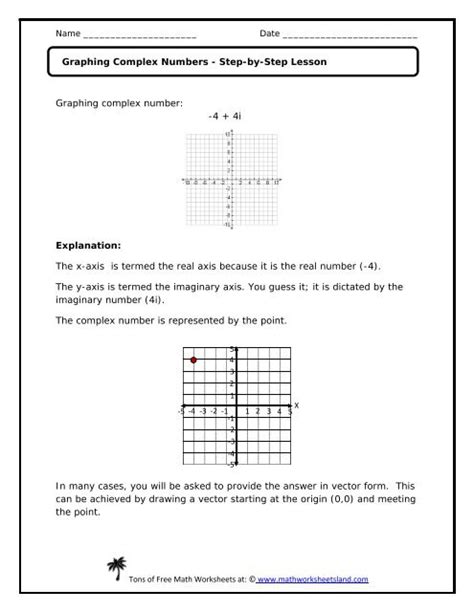Graphing Complex Numbers Independent Practice Worksheet