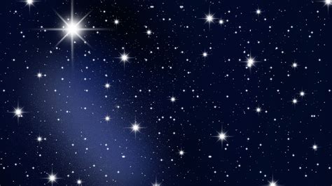 White Shimmering Stars With Background Of Dark Blue Sky Hd