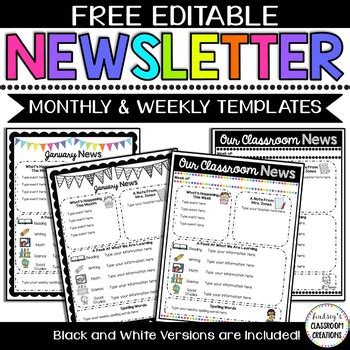 We did not find results for: Editable Classroom Newsletter Templates - Color & Black ...