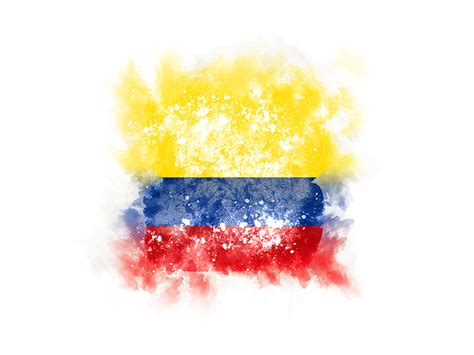 Square Grunge Flag Illustration Of Flag Of Colombia