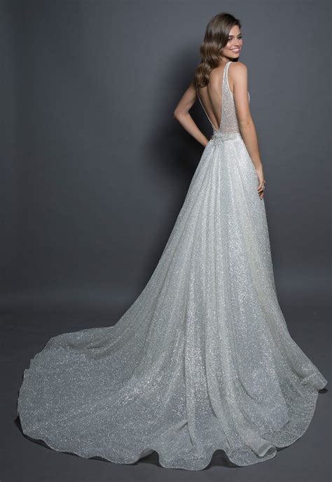 Detachable Sparkle Overskirt Kleinfeld Bridal Sparkle Wedding Dress