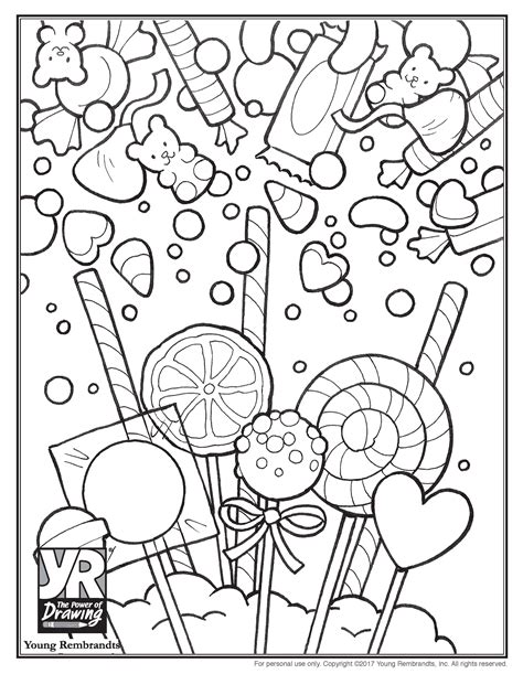 Candy Coloring Page Young Rembrandts Shop